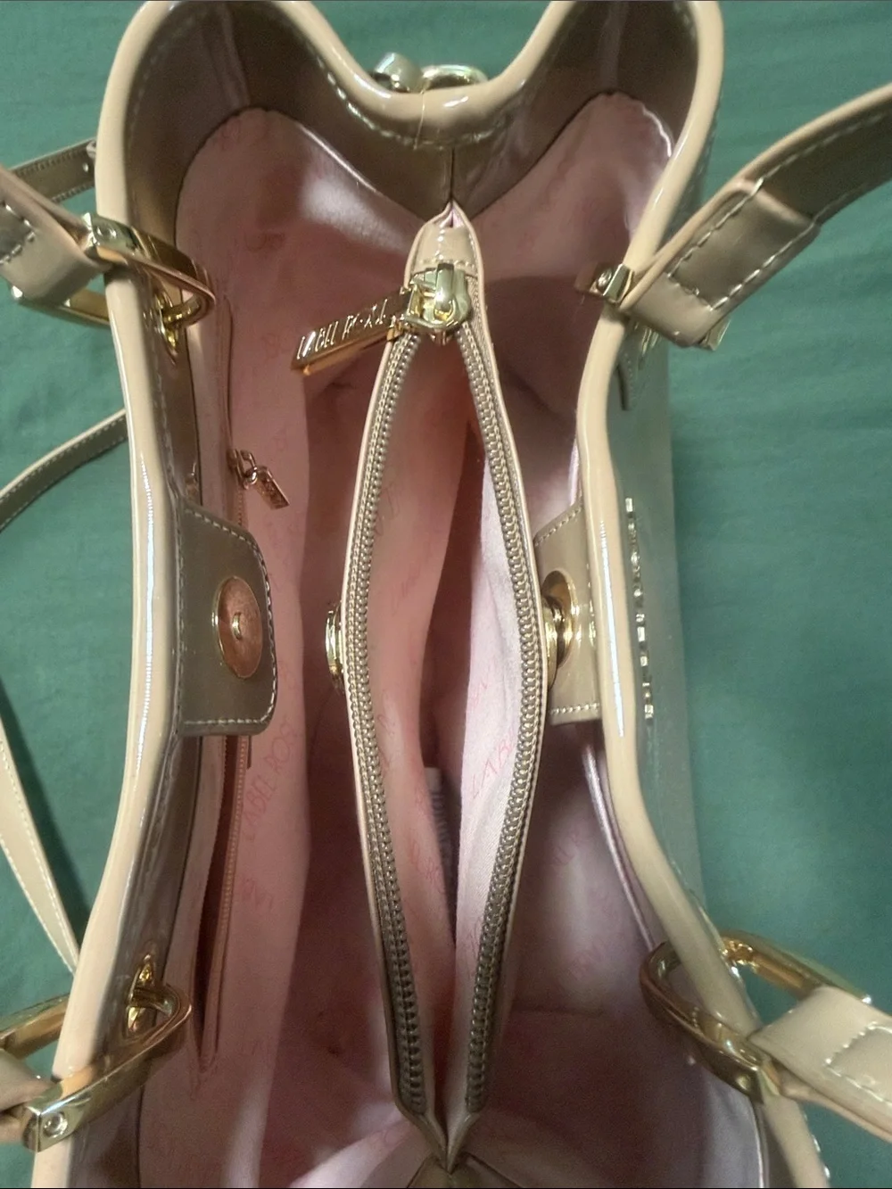 Women's Patent Satchel in Nude